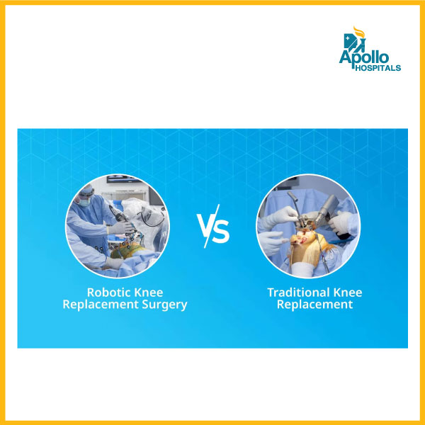 What are the advantages and disadvantages of traditional knee replacements vs robotic knee replacements?